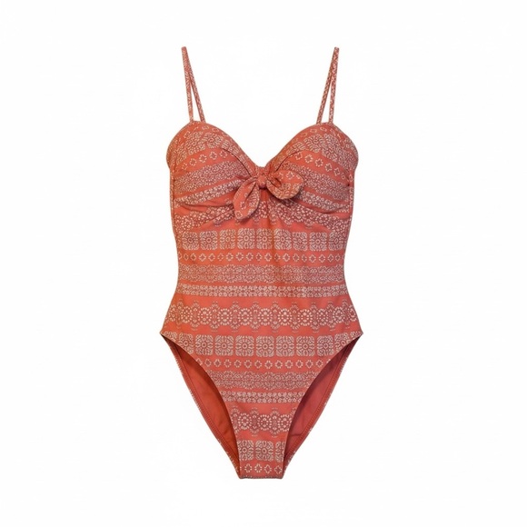 Robin Piccone Other - Robin Piccone Women Orange Coral Print One Piece Swimsuit Size 8